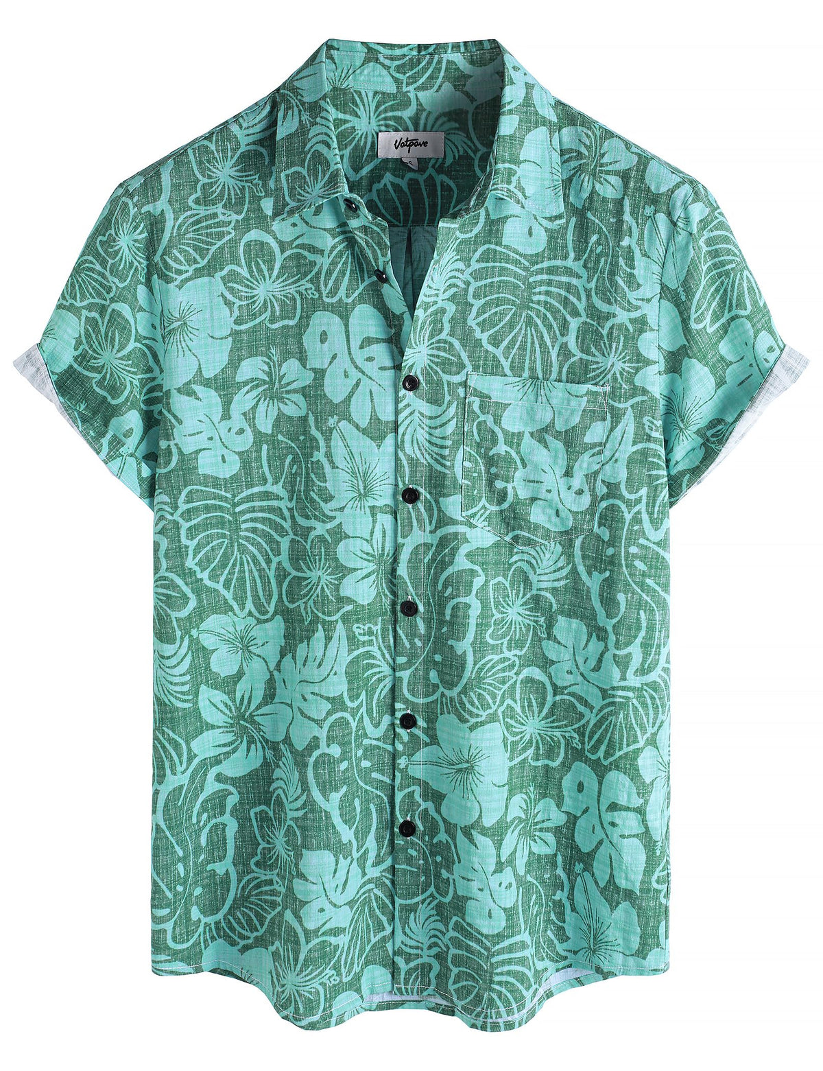 VATPAVE Mens Hawaiian Shirts Casual Summer Short Sleeve Button Down Shirts | Beach, Floral, Front Pocket, Cotton, Tropical, Vacation, Vintage, Printed, Cruise, Collared, Aloha, Party, Reverse Fabric