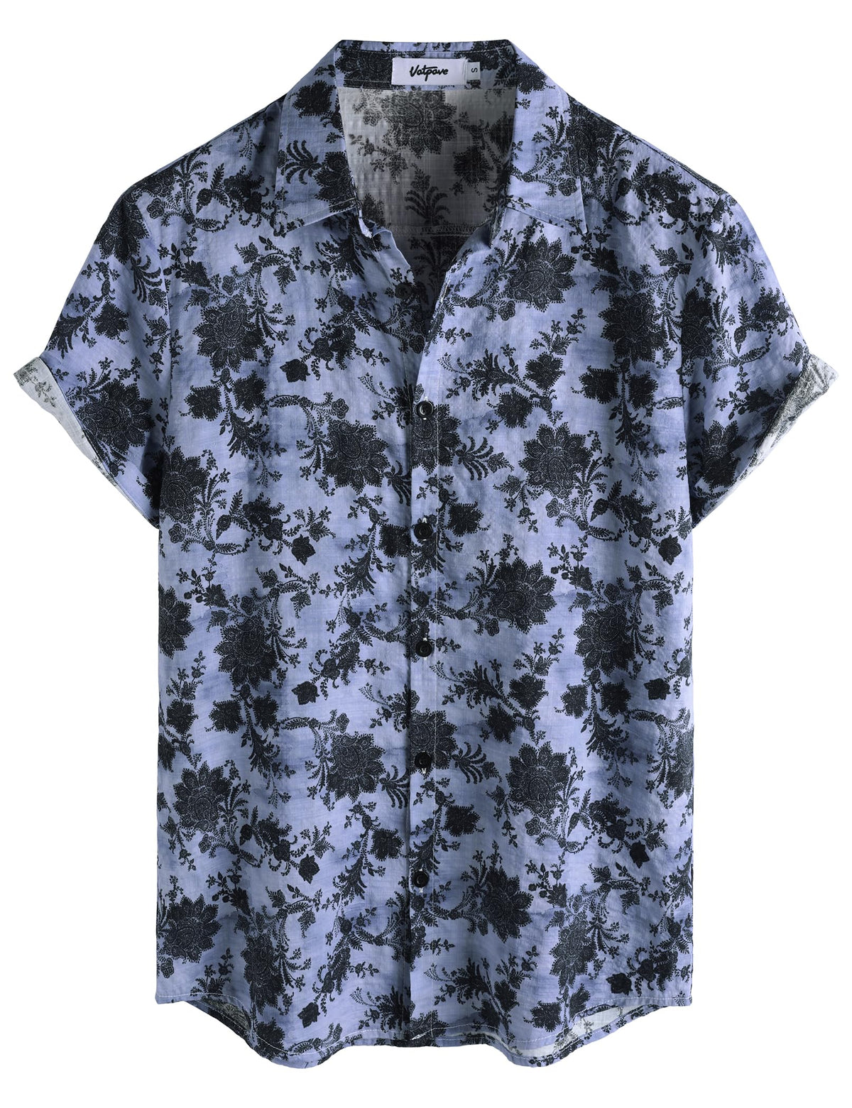 VATPAVE Mens Casual Hawaiian Shirt Short Sleeve Button Down Beach Shirts | Travel, Floral, Print, Vintage, Boho, Hippie, Lightweight, Breathable, Summer, Tropical, Vacation, Festival, Rave, Resort