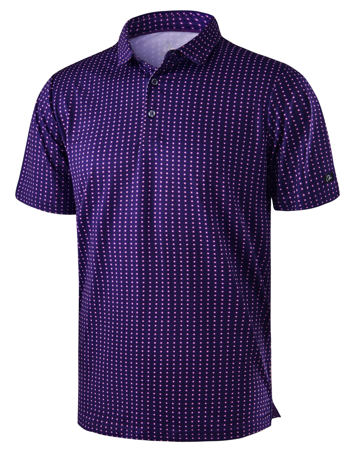 Obla Men's Golf Polo Shirts Print Short Sleeve Dry Fit Collared Shirt | Moisture Wicking, Performance, Lightweight, Casual, Polo Shirts for Men