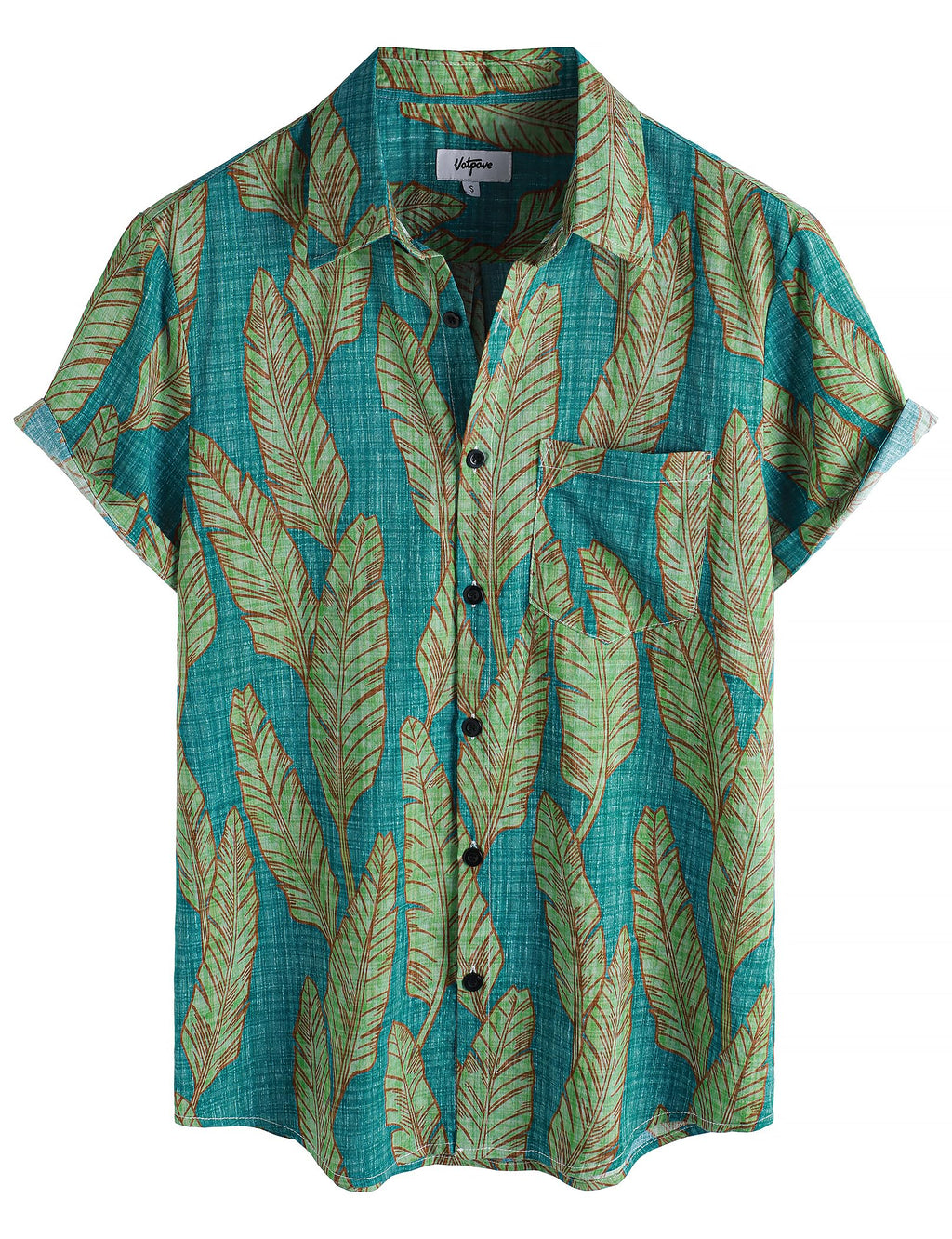 VATPAVE Mens Hawaiian Shirts Casual Summer Short Sleeve Button Down Shirts | Beach, Floral, Front Pocket, Cotton, Tropical, Vacation, Vintage, Printed, Cruise, Collared, Aloha, Party, Reverse Fabric