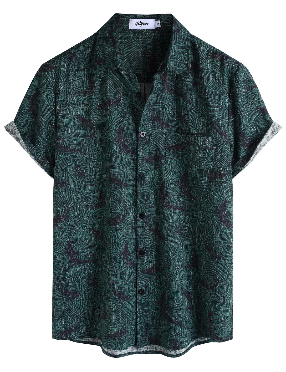 VATPAVE Mens Hawaiian Shirts Casual Summer Short Sleeve Button Down Shirts | Beach, Floral, Front Pocket, Cotton, Tropical, Vacation, Vintage, Printed, Cruise, Collared, Aloha, Party, Reverse Fabric