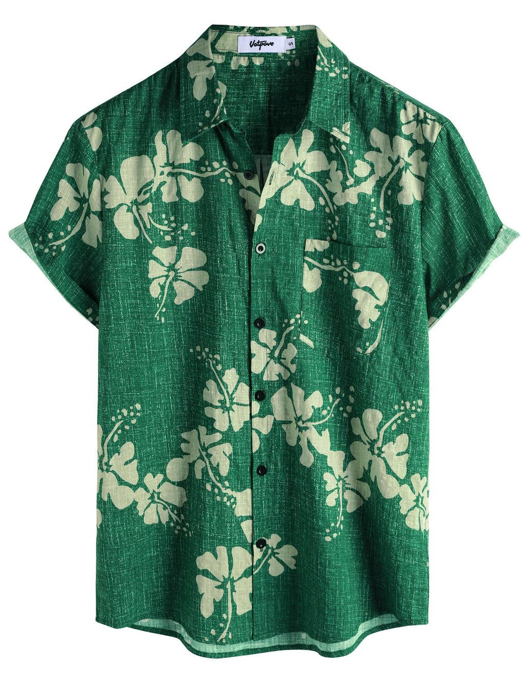 VATPAVE Mens Hawaiian Shirts Casual Summer Short Sleeve Button Down Shirts | Beach, Floral, Front Pocket, Cotton, Tropical, Vacation, Vintage, Printed, Cruise, Collared, Aloha, Party, Reverse Fabric