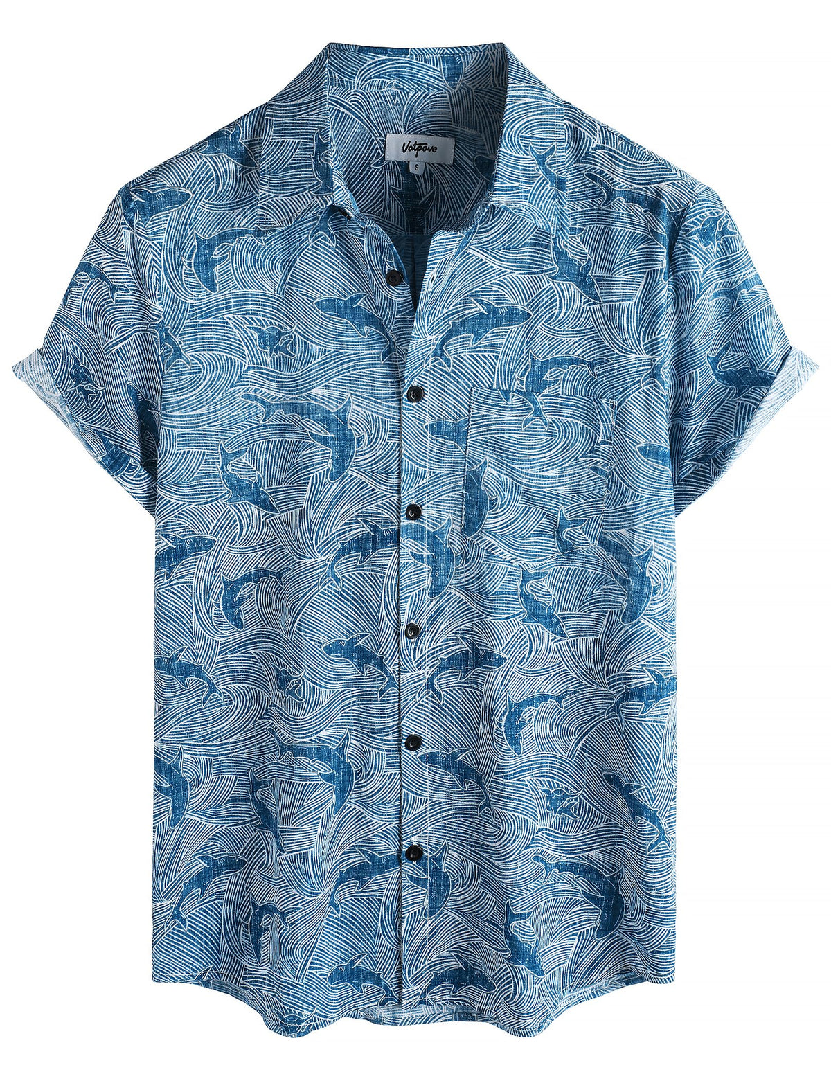 VATPAVE Mens Hawaiian Shirts Casual Summer Short Sleeve Button Down Shirts | Beach, Floral, Front Pocket, Cotton, Tropical, Vacation, Vintage, Printed, Cruise, Collared, Aloha, Party, Reverse Fabric