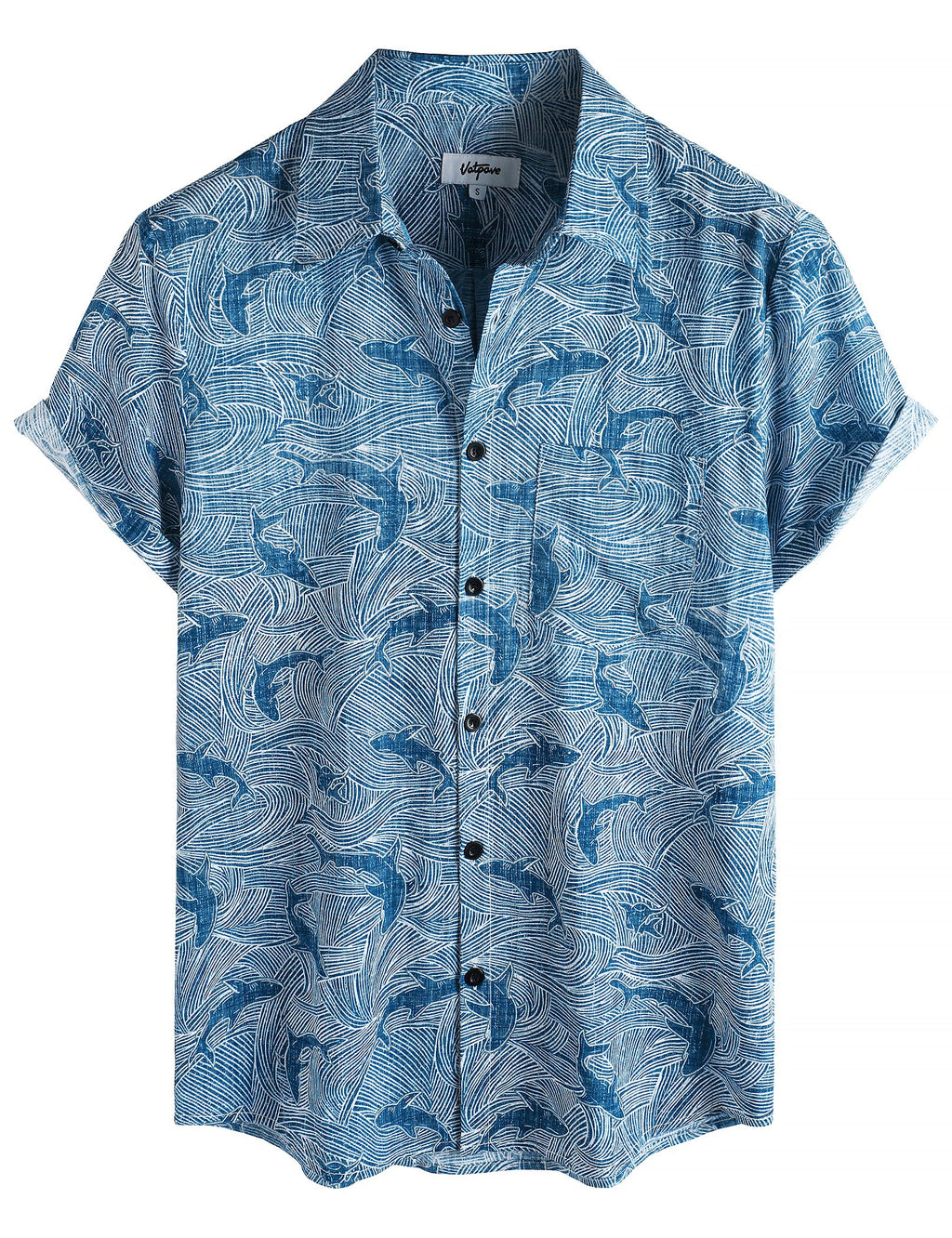 VATPAVE Mens Hawaiian Shirts Casual Summer Short Sleeve Button Down Shirts | Beach, Floral, Front Pocket, Cotton, Tropical, Vacation, Vintage, Printed, Cruise, Collared, Aloha, Party, Reverse Fabric