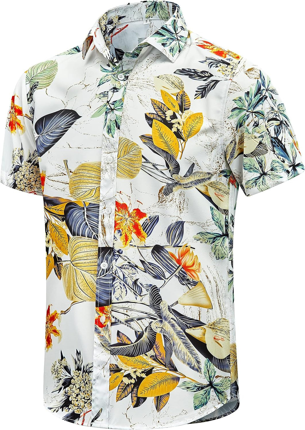 EUOW Men's Hawaiian Shirt Short Sleeve Printed Button Down Beach Shirts