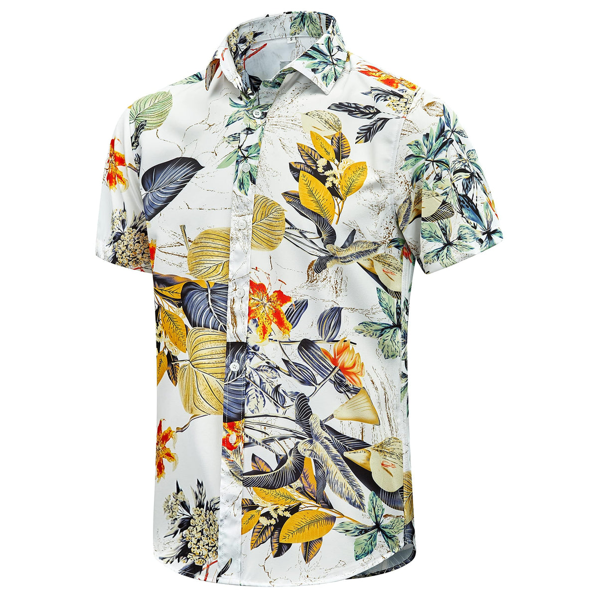 EUOW Men's Hawaiian Shirt Short Sleeve Printed Button Down Beach Shirts