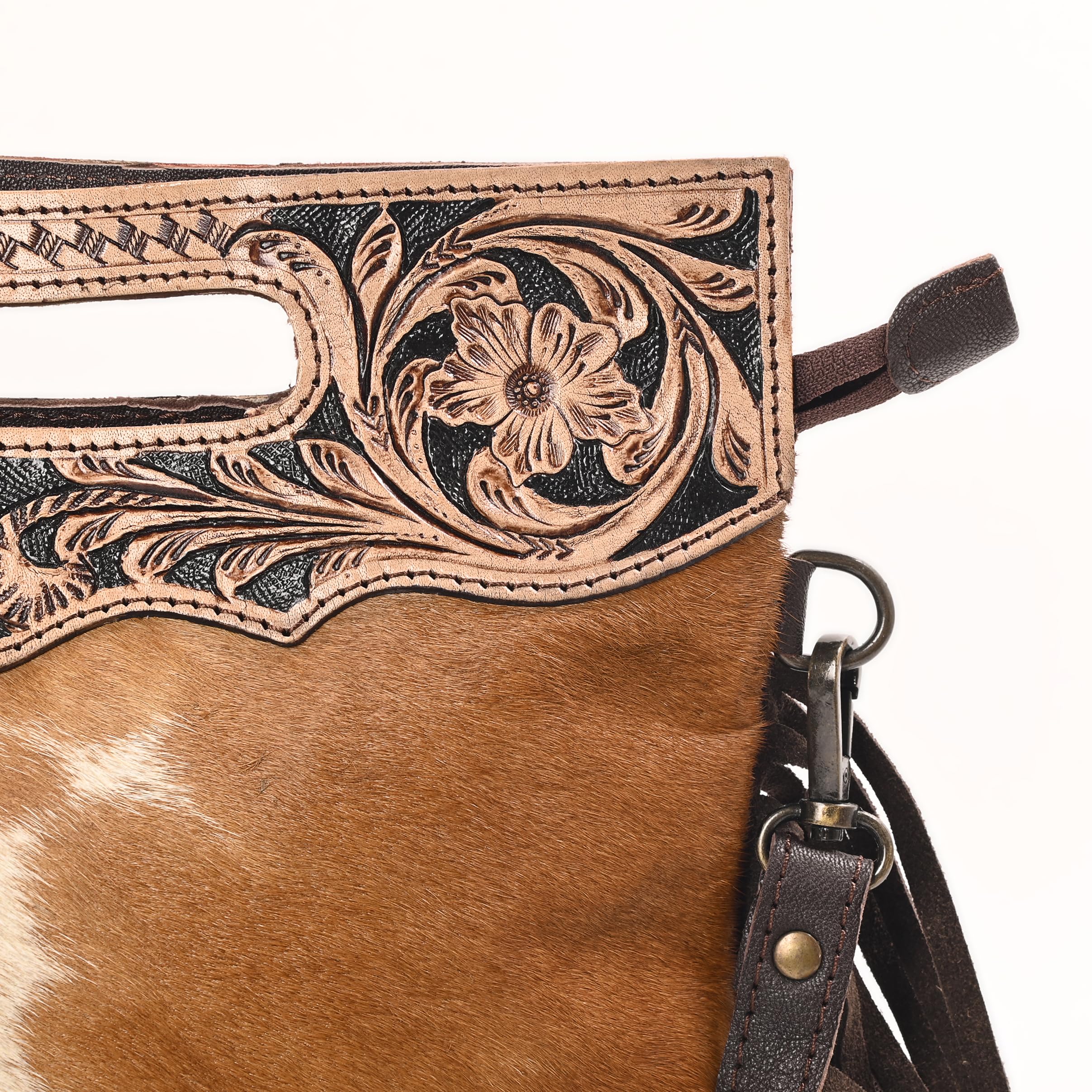 Women Natural Cowhide Leather Crossbody Sling Bag With Adjustable Detachable Strap | Shoulder Bag | Handbag