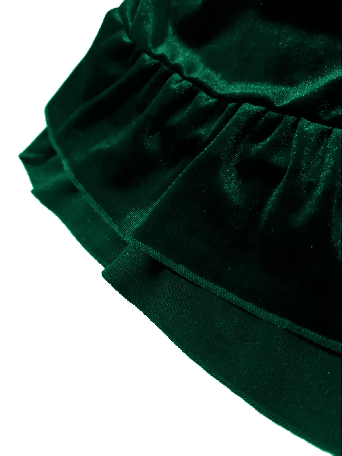 Ruffled Velvet Elastic Waist Skirt
