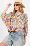 SAGE + FIG Button Down Floral Shirt for Stylish Women
