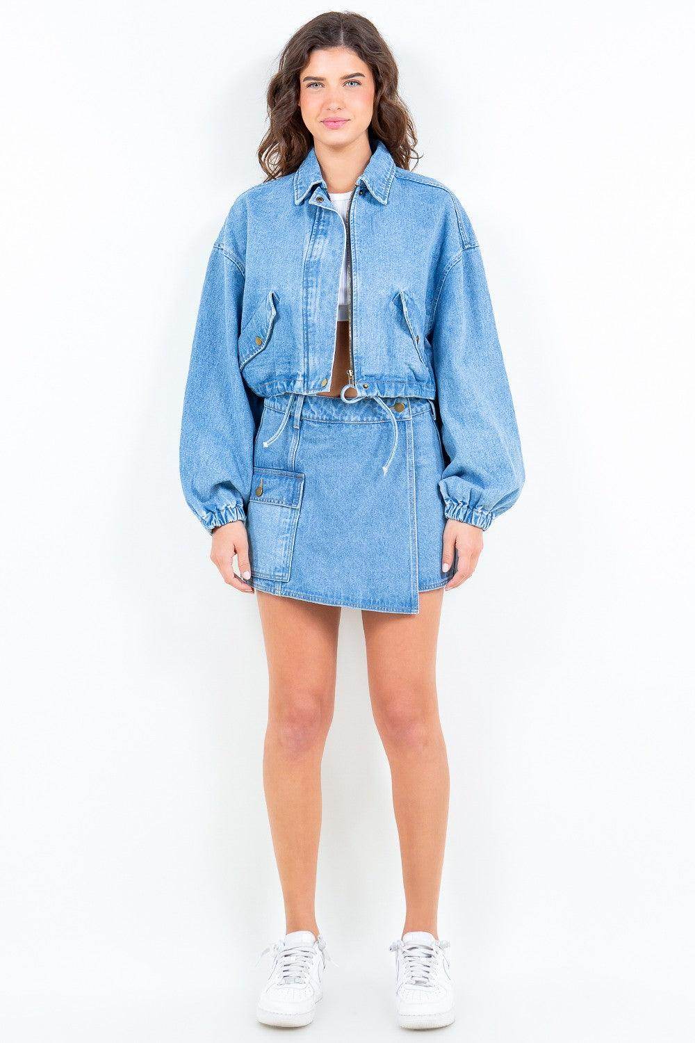 American Bazi Cargo Pocket Denim Skort for Trendy Style