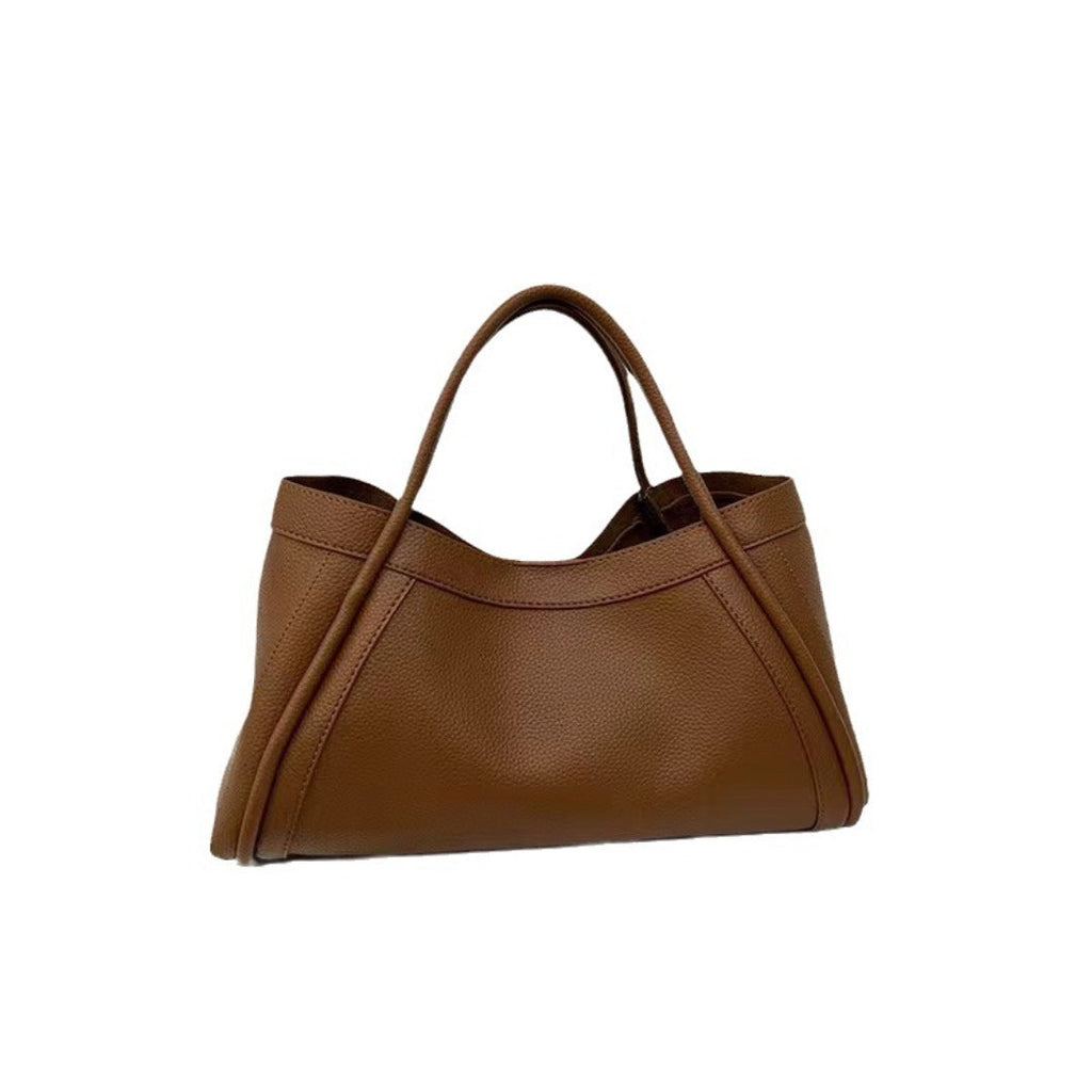 Large capacity top handle bag, casual minimalist popular versatile tote purse, retro commuter tote bag, shoulder bag with crossbody strap