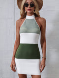 Spring Summer New Striped Slim Fit Tied Sexy Backless Women Knitwear
