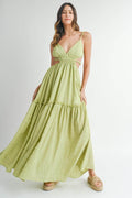 MABLE Cutout Waist Backless Maxi Dress for Special Events