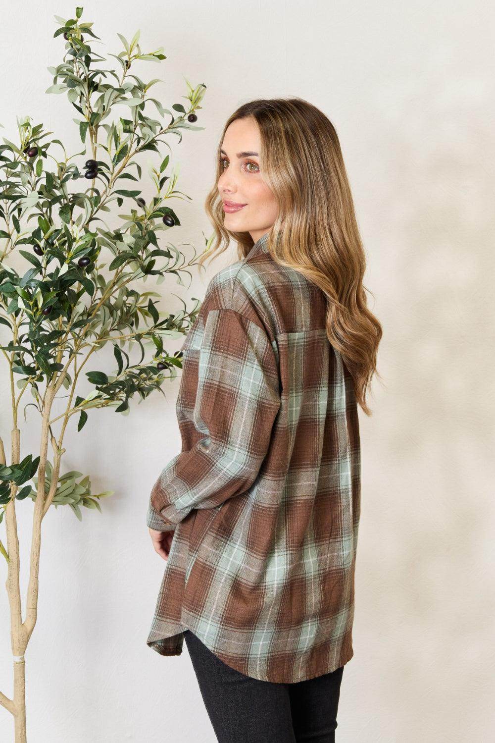 Mandy Plaid Dropped Shoulder Shirt for Effortless Style