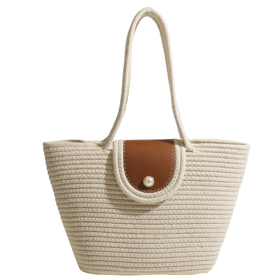Large capacity hobo tote bag, beach bag weaving, bag women's woven handbag, casual vegetable basket bag shoulder bag