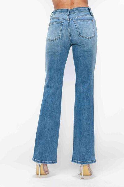 bytos Full Size Cat's Whiskers Bootcut Jeans for Women