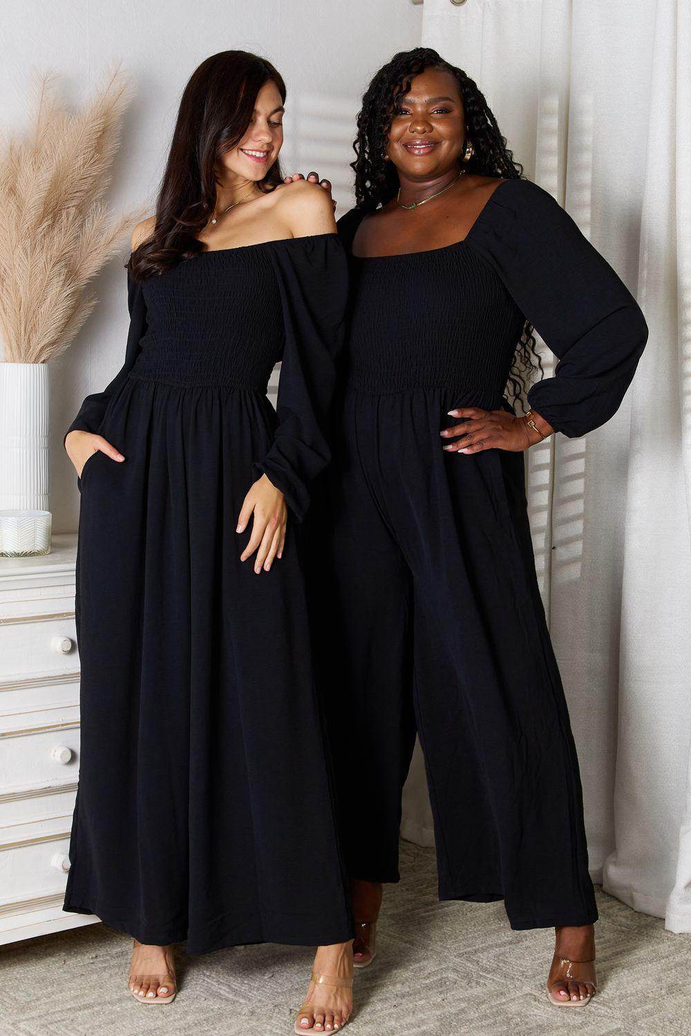 Double Take Square Neck Jumpsuit with Pockets for Women
