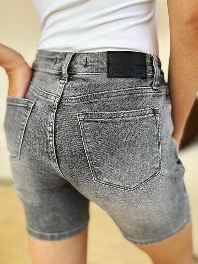 Judy Blue Full Size High Waist Washed Denim Shorts for Women