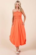 Culture Code Tie Back Shirring Dress with Pockets Chic