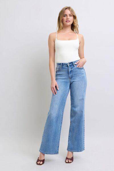 Judy Blue Full Size Wide Leg Jeans with Pockets for Women