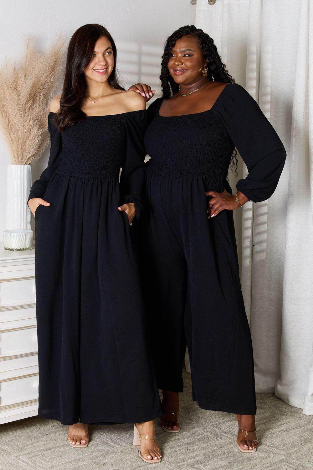 Double Take Square Neck Jumpsuit with Pockets for Women