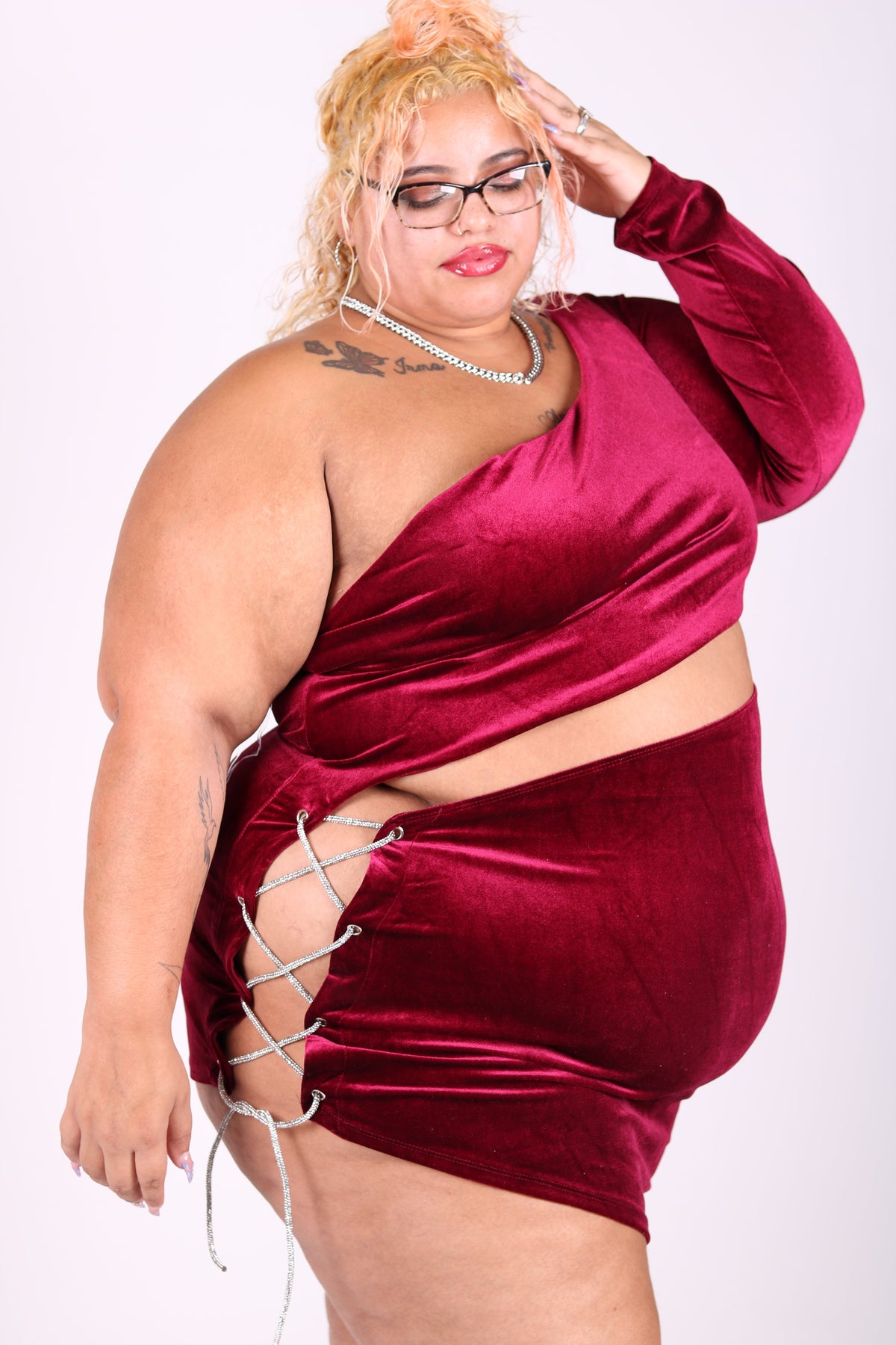 “Velvet Vixen” Burgundy Dress