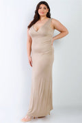 “Classy Hottie” Beige Maxi Dress