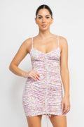 Ruched Floral Cami Dress