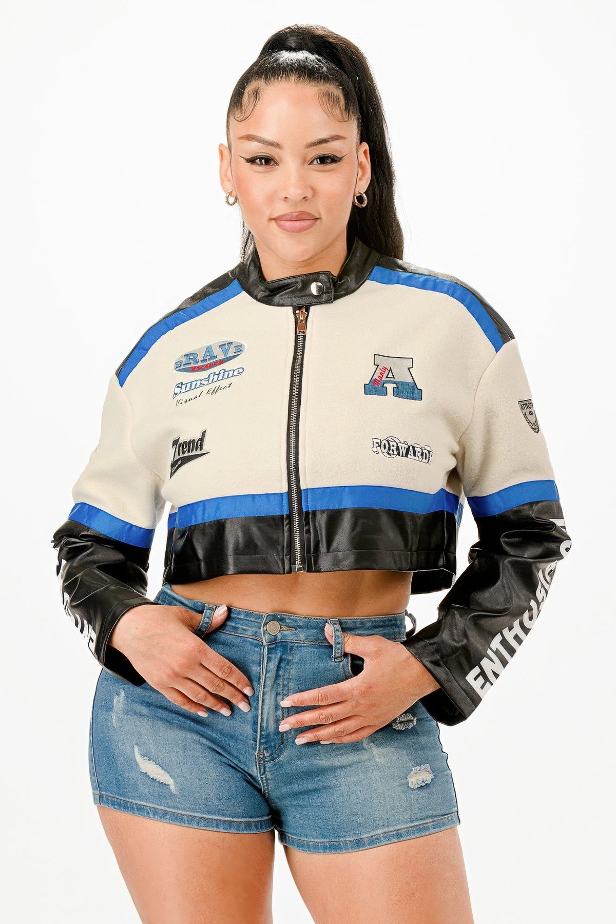 Colorblock Crop Jacket