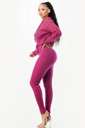 Cable Hoodie Sweater 2pcs Set