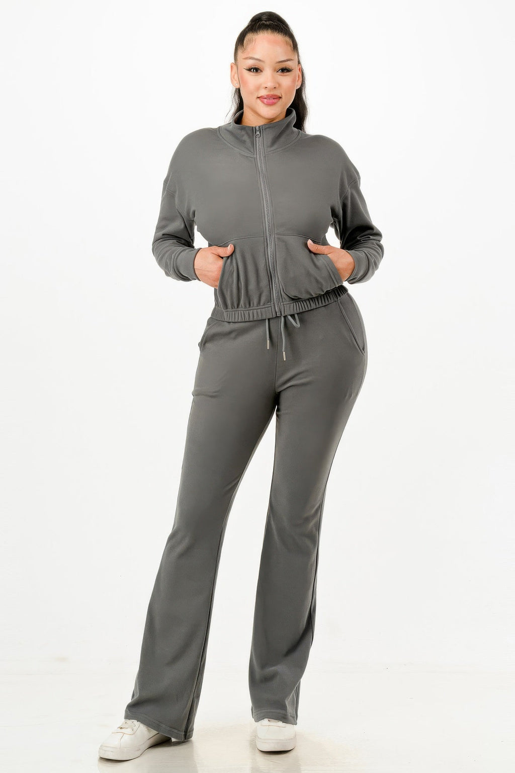 Soft Zipup Track Suit Set