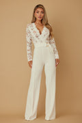 Lace Crochet Long Sleeve Jumpsuit