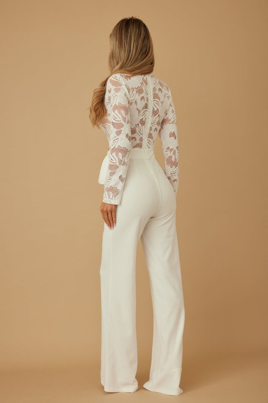 Lace Crochet Long Sleeve Jumpsuit