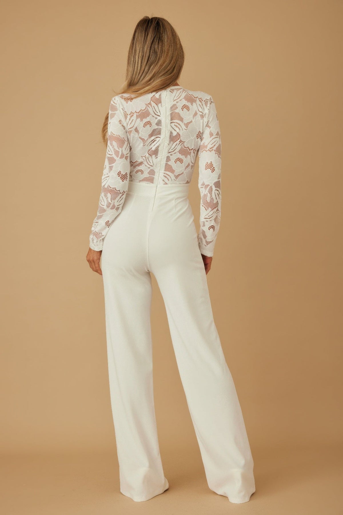 Lace Crochet Long Sleeve Jumpsuit