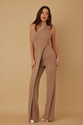 One Shoulder Strap Draped Layer W Rhinestone Sets