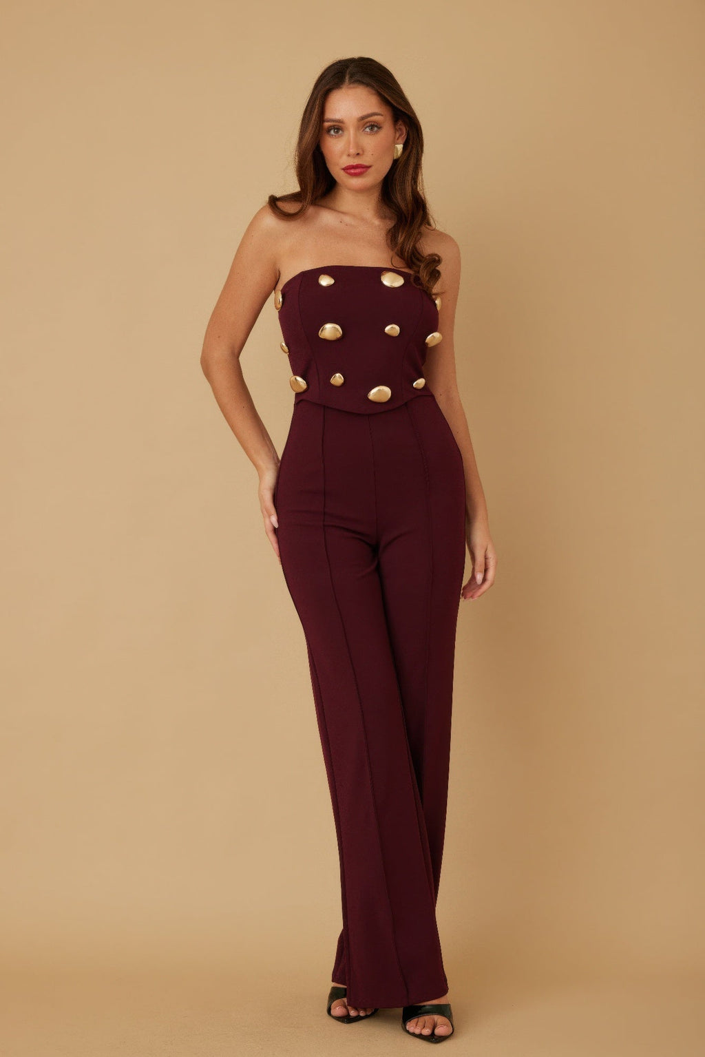 Multi Flat Mirror Stone Jumpsuit