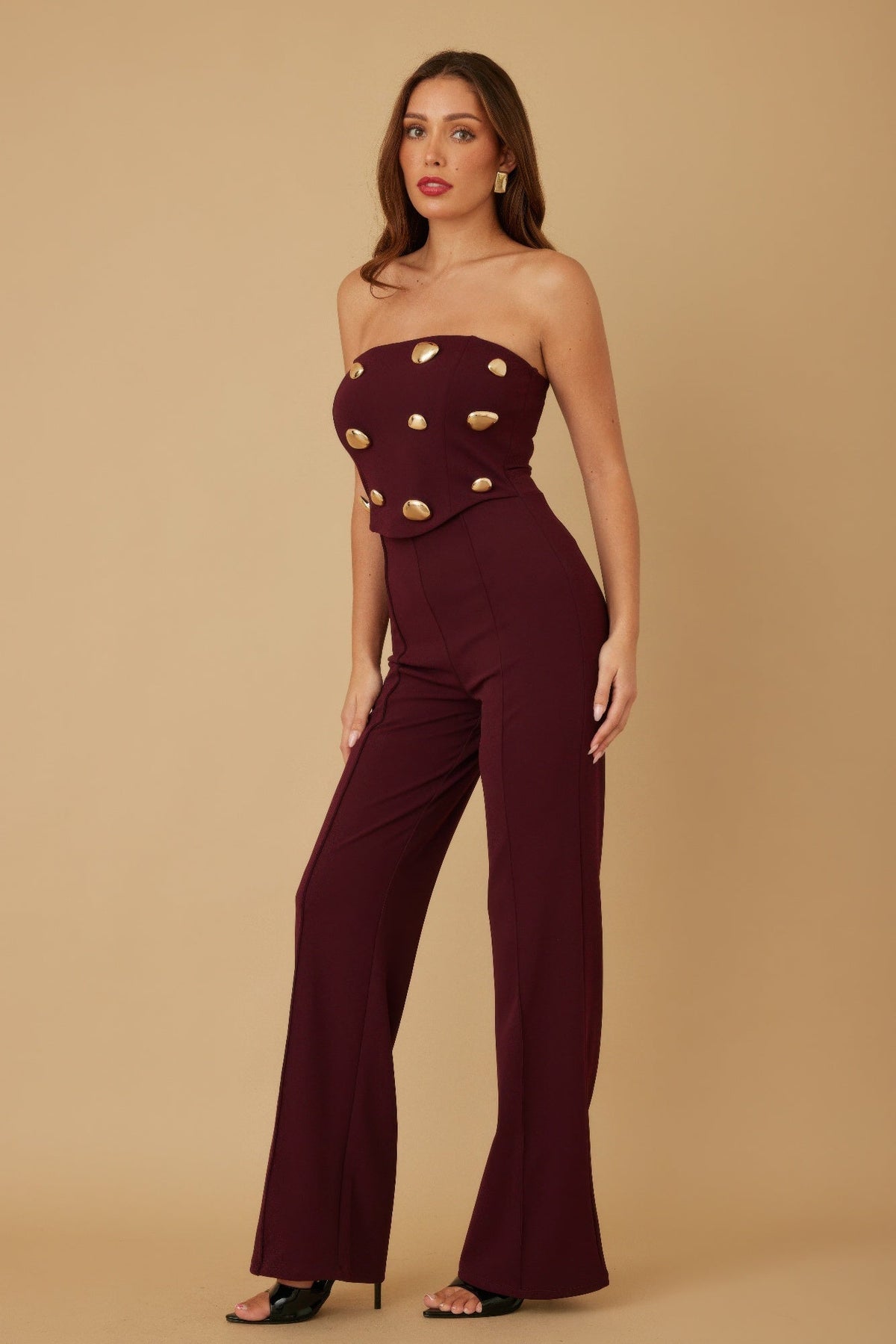 Multi Flat Mirror Stone Jumpsuit