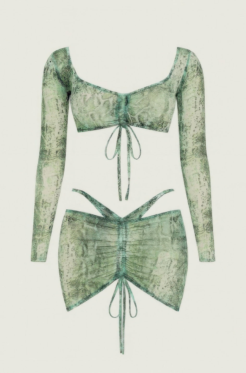 Printed Sheer Two Piece Set