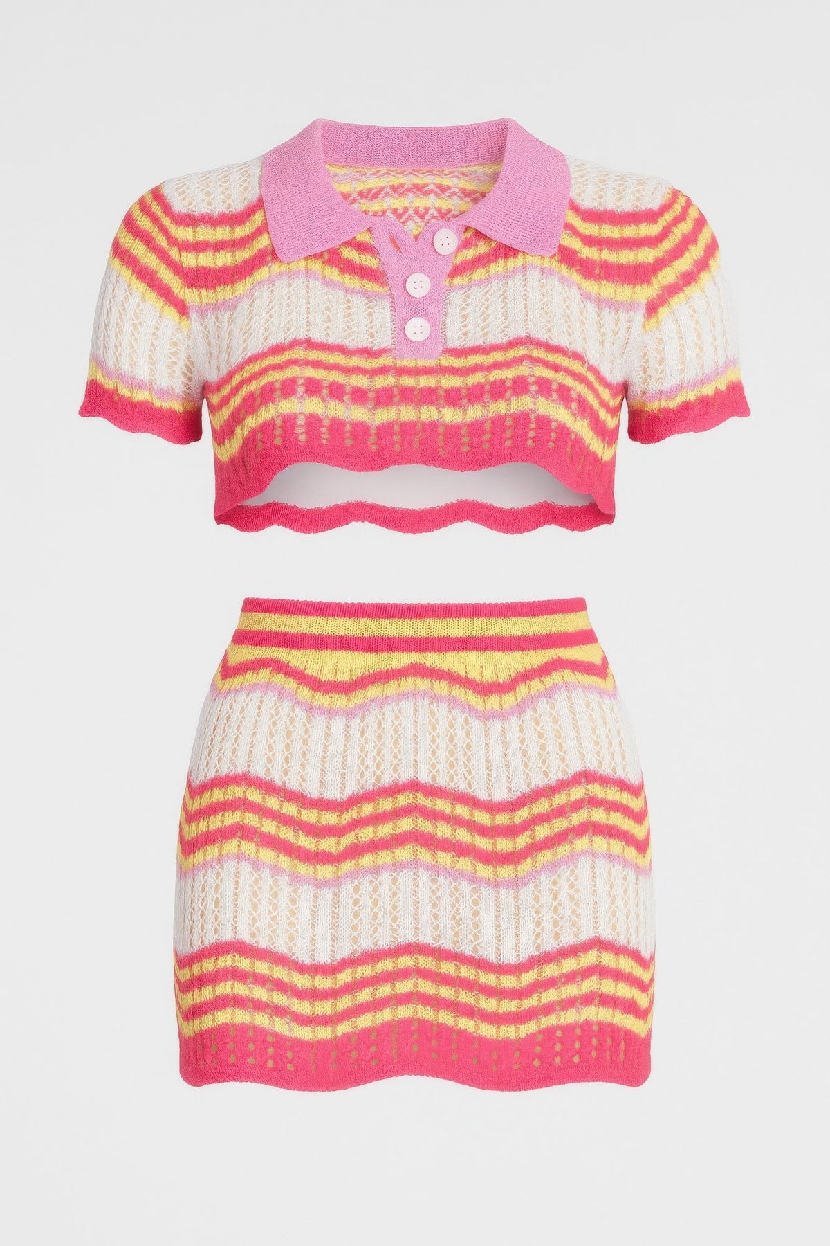Zig Zag Crochet Two Piece Set