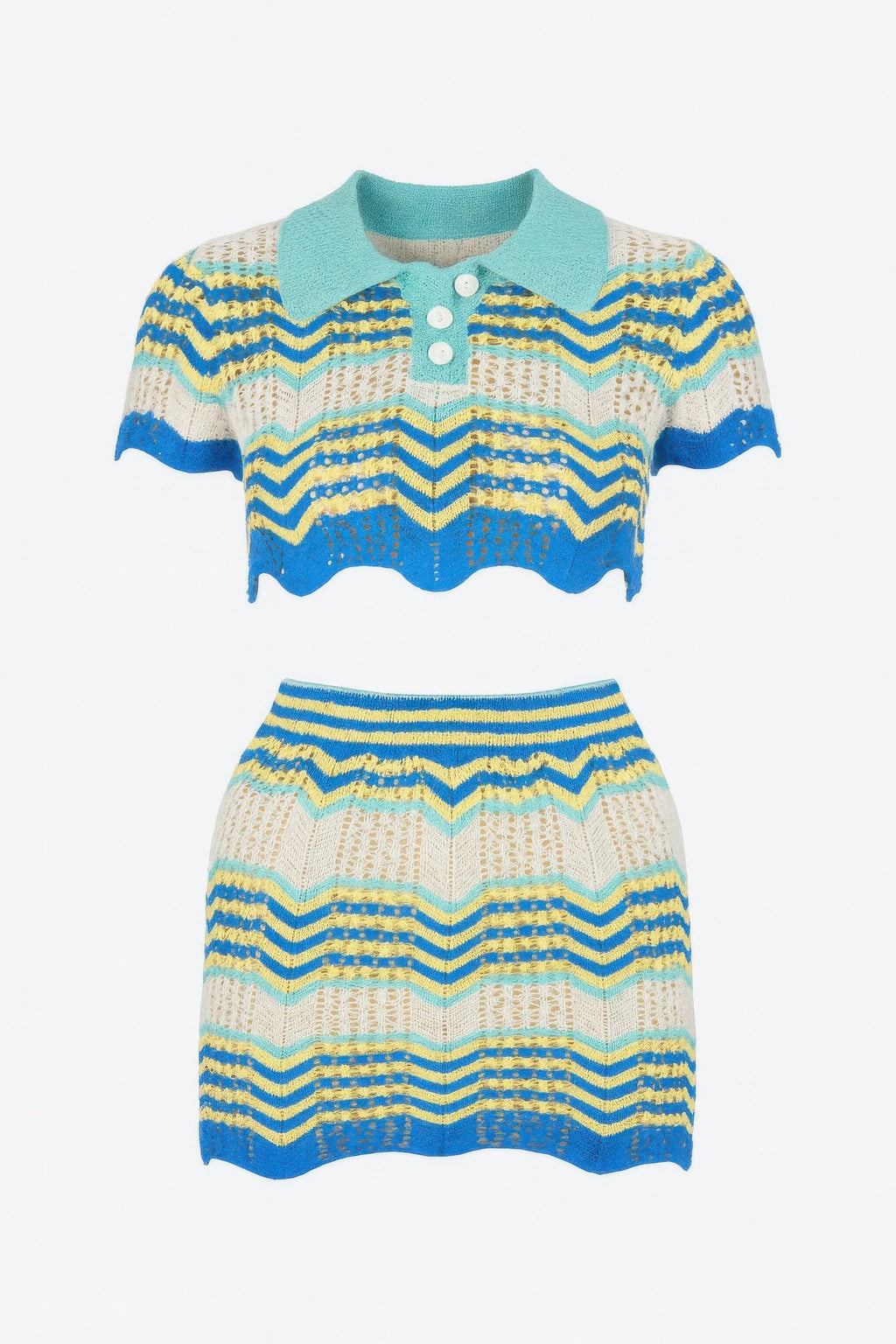 Zig Zag Crochet Two Piece Set