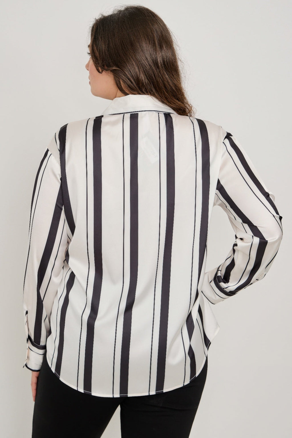 Vertical Stripe Button Down Blouse