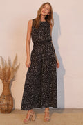 Ink Spot Sleeveless Bubble Jumpsuit
