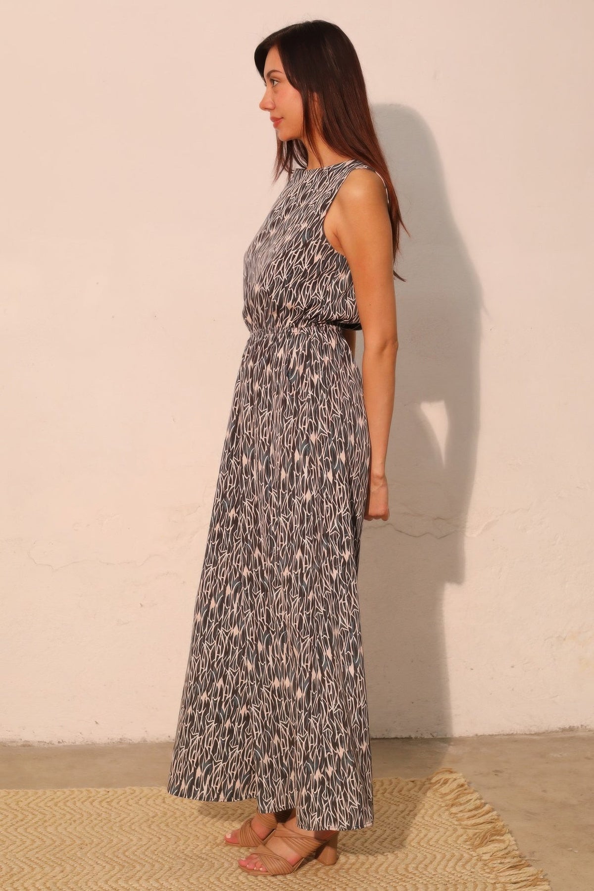 Night Meadow Sleeveless Bubble Jumpsuit