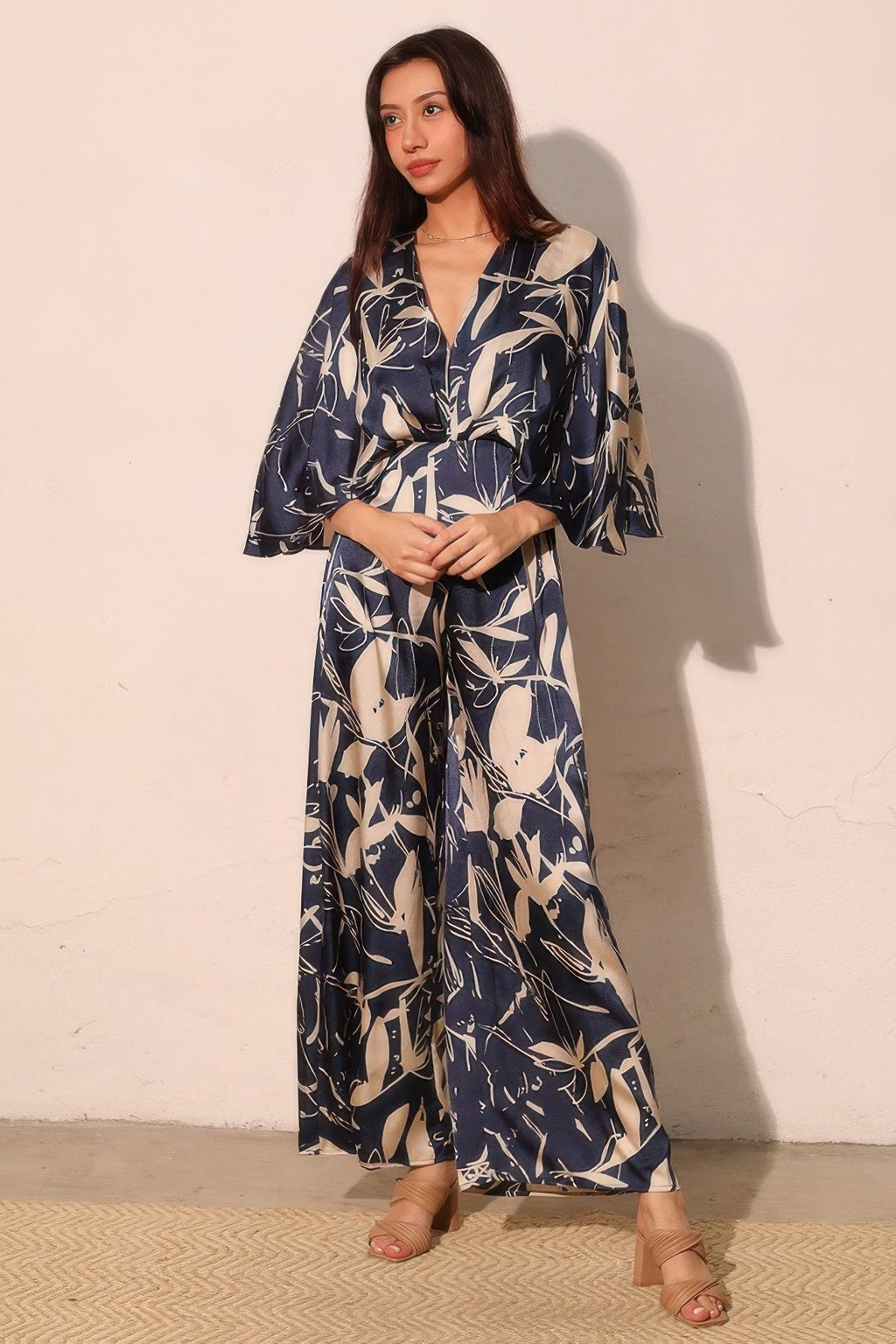 Dreaming Lily Satin Cape Jumpsuit
