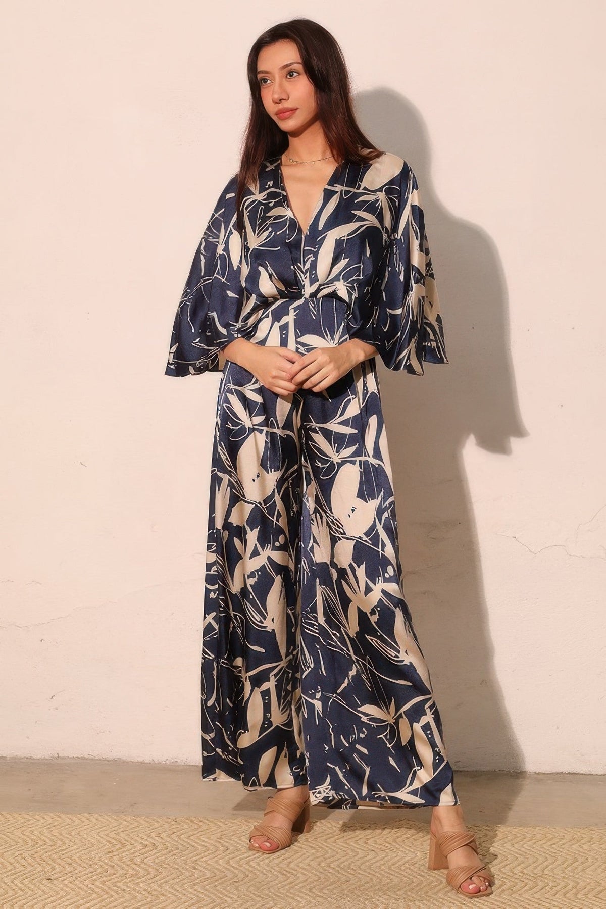 Dreaming Lily Satin Cape Jumpsuit