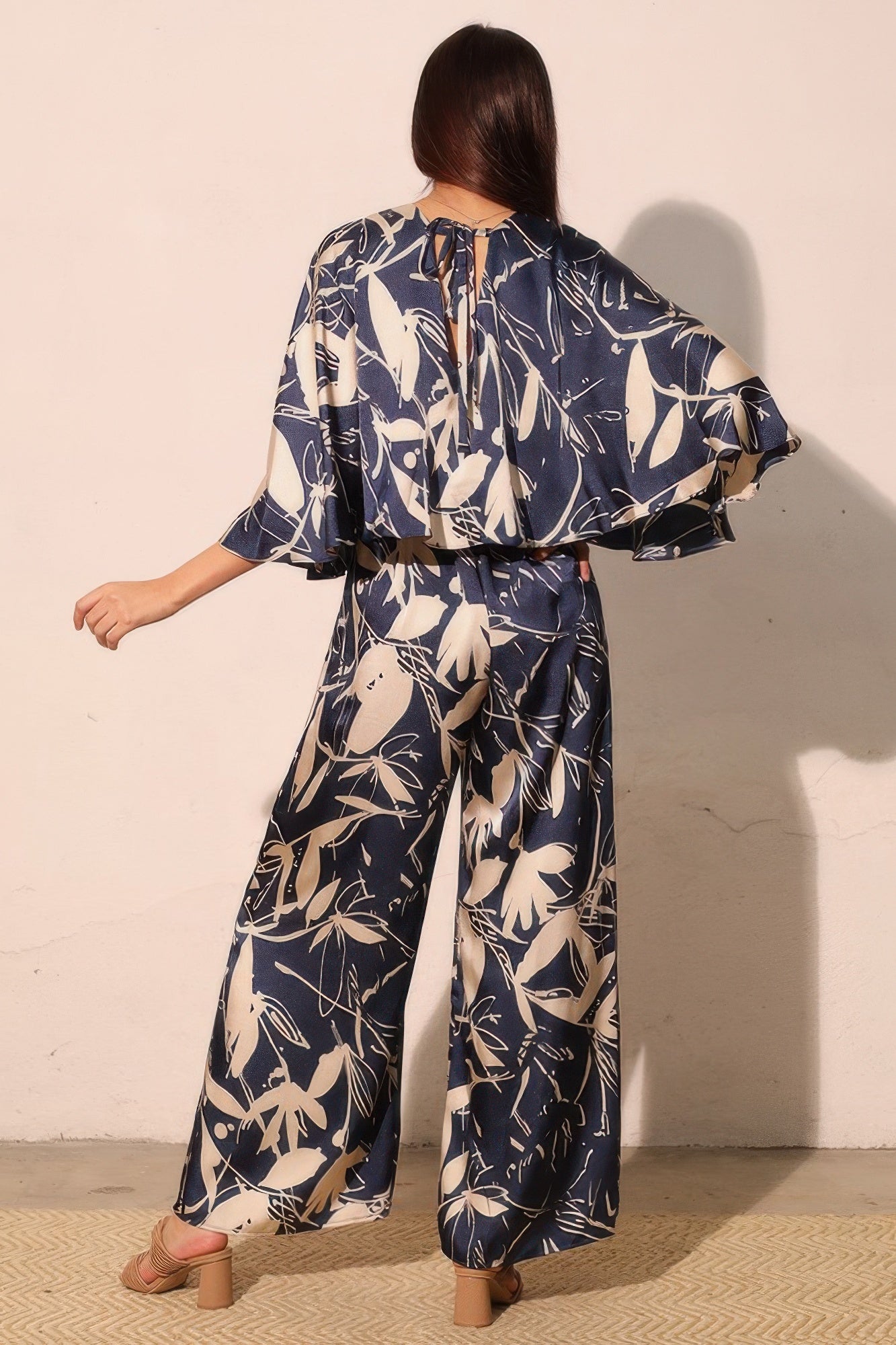 Dreaming Lily Satin Cape Jumpsuit
