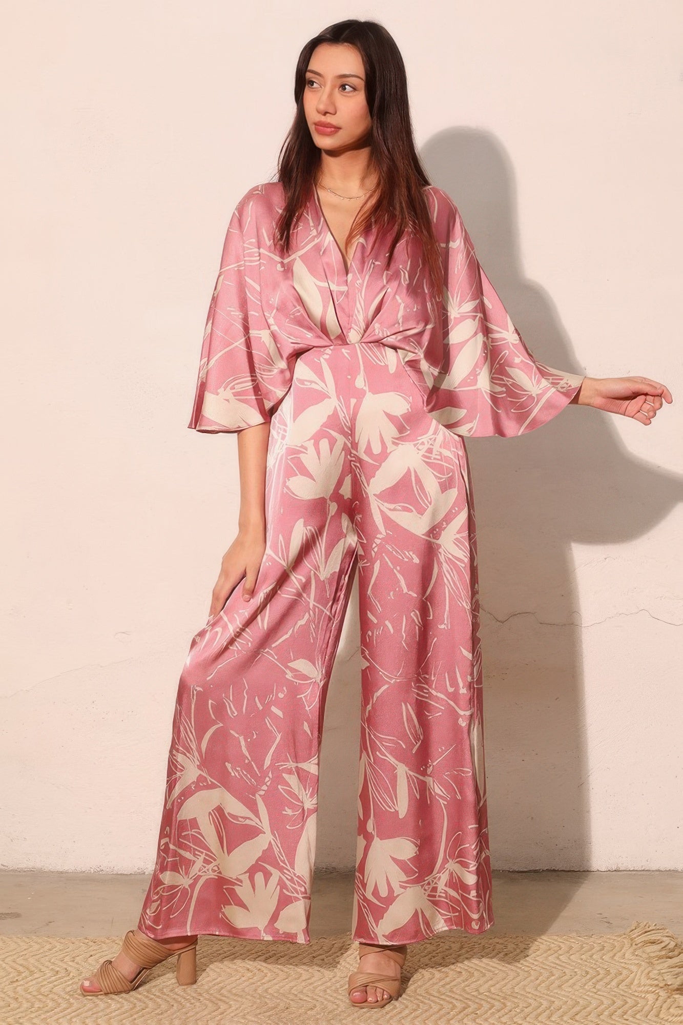 Dreaming Lily Satin Cape Jumpsuit