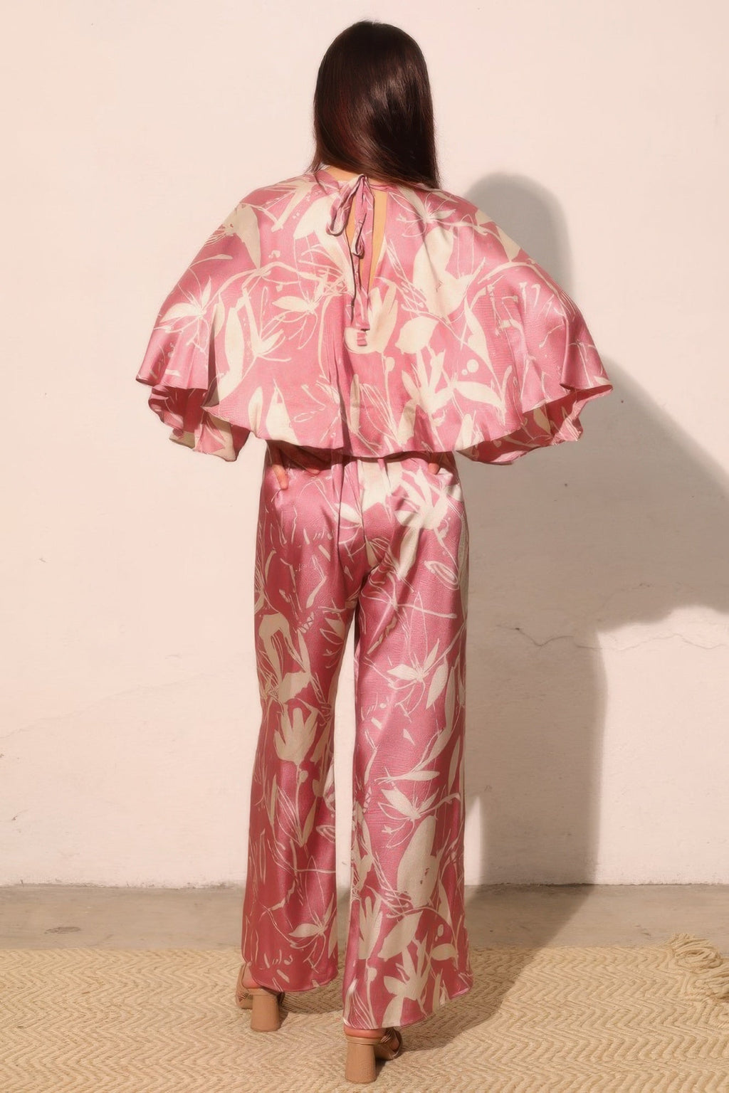 Dreaming Lily Satin Cape Jumpsuit