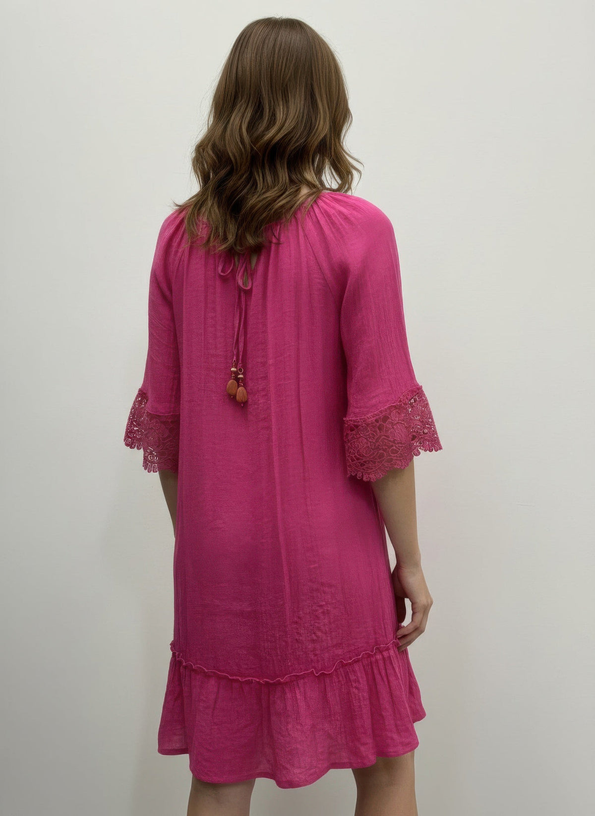 Mlle Gabrielle Solid Elbow Sleeve Dress