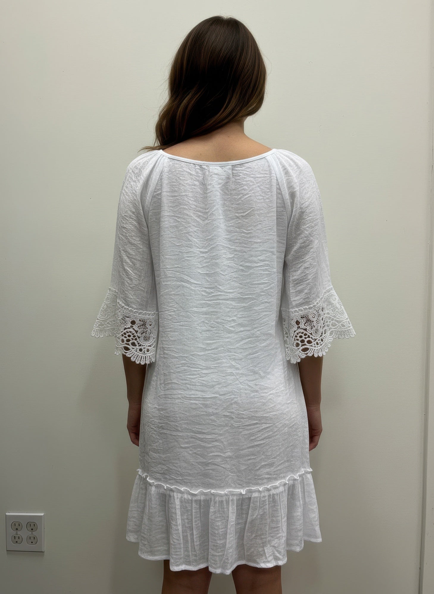 Mlle Gabrielle Solid Elbow Sleeve Dress
